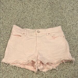 Lilly Pulitzer Pink Jean Shorts Frayed Hem High-Waisted